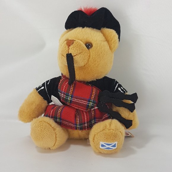 Vintage KEEL TOYS Scottish Bagpiper Bear Stuffed Animal Plush Toy Teddy Bear - Picture 3 of 8